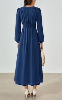 Foto 2 | Foto 2 | Vestido Largo Prettygarden 2025 Primavera Manga Larga Con Cuello En V Para Mujer - Venta Internacional.