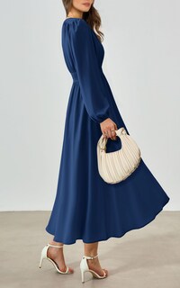 Foto 5 | Foto 5 | Vestido Largo Prettygarden 2025 Primavera Manga Larga Con Cuello En V Para Mujer - Venta Internacional.