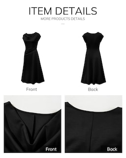 Foto 6 | Foto 6 | Vestido Happy Sailed Negro Con Cuello Vuelto Y Manga Corta Para Mujer - Venta Internacional.