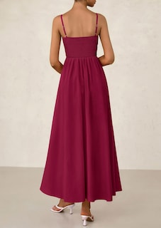 Foto 2 | Foto 2 | Vestido Largo Prettygarden Para Mujer, Estampado De Verano 2025, Rojo Vino - Venta Internacional.