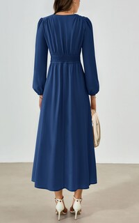 Foto 2 | Foto 2 | Vestido Largo Prettygarden 2025 Primavera Manga Larga Con Cuello En V Para Mujer - Venta Internacional.