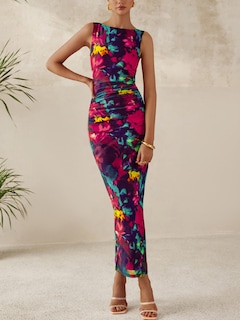 Foto 3 | Foto 3 | Vestido Largo Mascomoda Ajustado De Verano Con Estampado Floral Para Mujer - Venta Internacional.