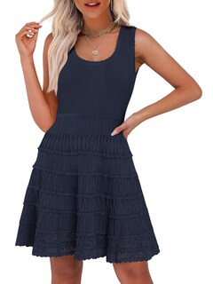 Foto 1 | Foto 1 | Vestido Anrabess Summer Mini Sin Mangas De Punto Sin Mangas Azul Marino - Venta Internacional.