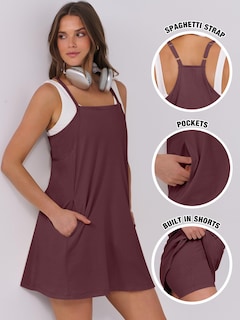 Foto 6 | Foto 6 | Vestido De Tenis Anrabess 2025, Casual, Holgado, Burdeos - Venta Internacional.