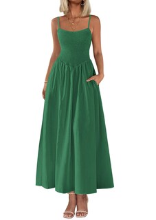 Foto 1 | Foto 1 | Vestido Largo Prettygarden Para Mujer, Estampado, Verano 2025, Verde Oscuro - Venta Internacional.