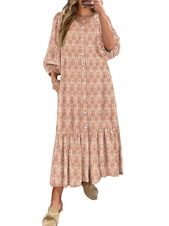 Foto 1 | Foto 1 | Vestido Largo Anrabess Boho Summer 2025 Con Mangas Abullonadas Y Cuello En V - Venta Internacional.