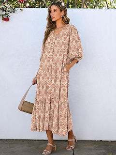 Foto 3 | Foto 3 | Vestido Largo Anrabess Boho Summer 2025 Con Mangas Abullonadas Y Cuello En V - Venta Internacional.