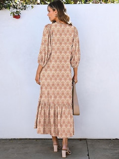 Foto 4 | Foto 4 | Vestido Largo Anrabess Boho Summer 2025 Con Mangas Abullonadas Y Cuello En V - Venta Internacional.