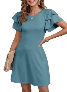 Foto 1 | Foto 1 | Vestido Dokotoo De Lino Para Mujer, Verano, Primavera 2025, Verde Con Volantes - Venta Internacional.