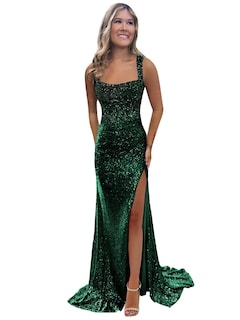 Foto 1 | Foto 1 | Vestido De Fiesta Bolensye 2025 Con Lentejuelas Verde Esmeralda Para Mujer - Venta Internacional.