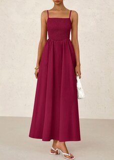 Foto 7 | Foto 7 | Vestido Largo Prettygarden Para Mujer, Estampado De Verano 2025, Rojo Vino - Venta Internacional.