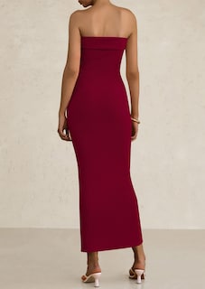 Foto 2 | Foto 2 | Vestido Prettygarden Ajustado Fruncido Con Hombros Descubiertos, Rojo Vino, Xxl - Venta Internacional.