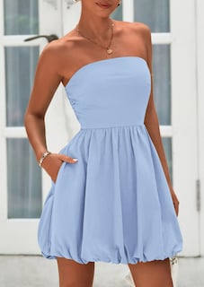 Foto 3 | Foto 3 | Vestido Prettygarden Bubble Mini 2025 Summer Azul Claro Para Mujer - Venta Internacional.