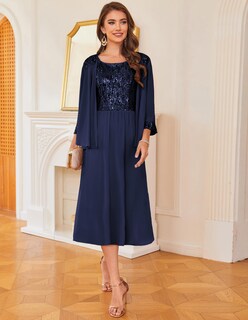 Foto 4 | Foto 4 | Vestido Grace Karin Para La Madre De La Novia, Lentejuelas, Azul Marino, S - Venta Internacional.