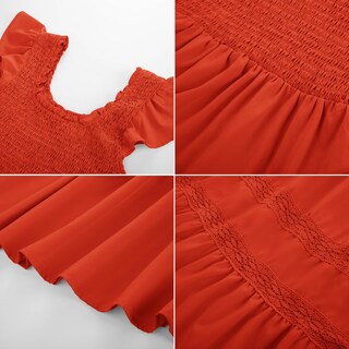 Foto 5 | Foto 5 | Vestido De Playa Grace Karin Boho Maxi Fruncido Naranja Rojo Xl Para Mujer - Venta Internacional.