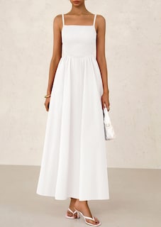 Foto 3 | Foto 3 | Vestido Largo Prettygarden Para Mujer, Estampado, Verano 2025, Blanco - Venta Internacional.