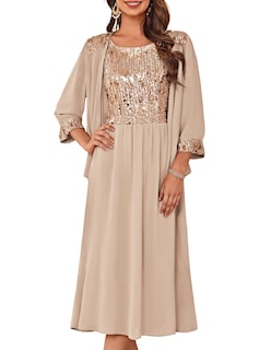 Foto 1 | Foto 1 | Vestido De Lentejuelas Grace Karin Para Mamá, Fiesta De Boda Formal, Champán - Venta Internacional.