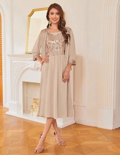 Foto 4 | Foto 4 | Vestido De Lentejuelas Grace Karin Para Mamá, Fiesta De Boda Formal, Champán - Venta Internacional.