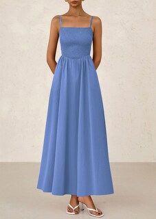Foto 4 | Foto 4 | Vestido Largo Prettygarden Para Mujer, Estampado, Verano 2025, Azul Xxl - Venta Internacional.