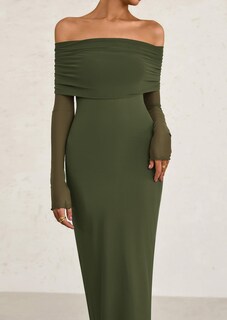 Foto 5 | Foto 5 | Vestido Largo Prettygarden De Malla Con Hombros Descubiertos Y Manga Larga - Venta Internacional.