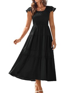 Foto 1 | Foto 1 | Vestido Grace Karin Boho Manga Corta Para Mujer Negro Talla L - Venta Internacional.