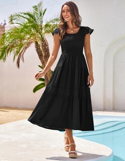 Foto 7 | Foto 7 | Vestido Grace Karin Boho Manga Corta Para Mujer Negro Talla L - Venta Internacional.
