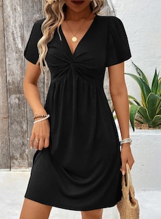 Foto 2 | Foto 2 | Vestido Acelit, Estilo Casual, Verano 2025, Con Cuello En V, Torcido En La Parte Delantera - Venta Internacional.