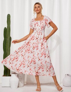 Foto 2 | Foto 2 | Vestido Largo Grace Karin Con Estampado Floral De Verano Y Hombros Descubiertos Y Bolsillos - Venta Internacional.