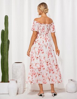 Foto 3 | Foto 3 | Vestido Largo Grace Karin Con Estampado Floral De Verano Y Hombros Descubiertos Y Bolsillos - Venta Internacional.