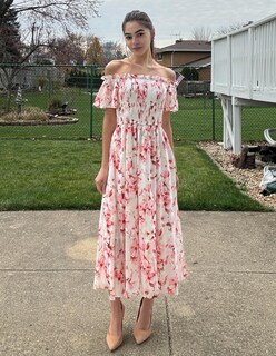 Foto 4 | Foto 4 | Vestido Largo Grace Karin Con Estampado Floral De Verano Y Hombros Descubiertos Y Bolsillos - Venta Internacional.