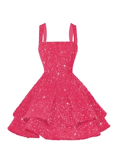 Foto 6 | Foto 6 | Vestido De Bienvenida Dessiny Glitter Con Lentejuelas En A, Rosa Para Mujer - Venta Internacional.
