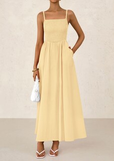 Foto 3 | Foto 3 | Vestido Largo Prettygarden Para Mujer, Fruncido, Verano, Playa 2025 - Venta Internacional.
