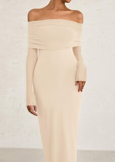 Foto 5 | Foto 5 | Vestido Largo Prettygarden De Malla Con Hombros Descubiertos Y Manga Larga Para Mujer - Venta Internacional.