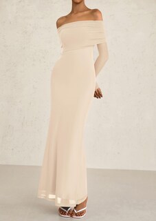 Foto 7 | Foto 7 | Vestido Largo Prettygarden De Malla Con Hombros Descubiertos Y Manga Larga Para Mujer - Venta Internacional.