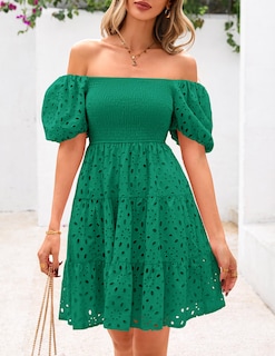Foto 3 | Foto 3 | Vestido Prettygarden Para Mujer, De Verano, Con Hombros Descubiertos, Verde, Xxl - Venta Internacional.