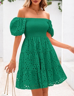 Foto 4 | Foto 4 | Vestido Prettygarden Para Mujer, De Verano, Con Hombros Descubiertos, Verde, Xxl - Venta Internacional.