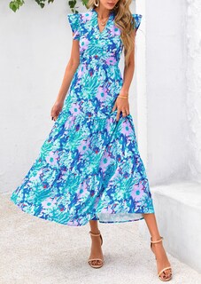 Foto 3 | Foto 3 | Vestido Midi Prettygarden Para Mujer Con Cuello En V Con Estampado Floral De Verano 2025 - Venta Internacional.