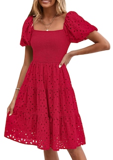Foto 1 | Foto 1 | Vestido Prettygarden Para Mujer, De Verano, Con Hombros Descubiertos, Color Rojo, Xxl - Venta Internacional.