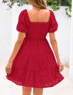 Foto 2 | Foto 2 | Vestido Prettygarden Para Mujer, De Verano, Con Hombros Descubiertos, Color Rojo, Xxl - Venta Internacional.