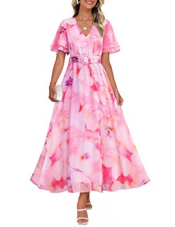 Foto 1 | Foto 1 | Vestido Largo Zesica 2025 Con Estampado Floral Casual De Verano Para Mujer - Venta Internacional.