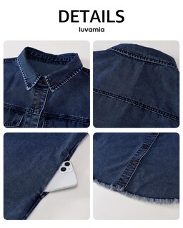 Foto 4 | Foto 4 | Vestido Vaquero Luvamia Azul Oscuro Hasta La Rodilla Para Mujer, Talla Xl - Venta Internacional.