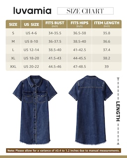 Foto 5 | Foto 5 | Vestido Vaquero Luvamia Azul Oscuro Hasta La Rodilla Para Mujer, Talla Xl - Venta Internacional.