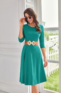 Foto 3 | Foto 3 | Vestido Casual Grace Karin En Forma De A Swing S, Manga 3/4, Color Verde Lago - Venta Internacional.