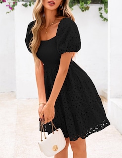 Foto 7 | Foto 7 | Vestido De Verano Prettygarden Para Mujer Con Ojales En Los Hombros Descubiertos, Negro - Venta Internacional.