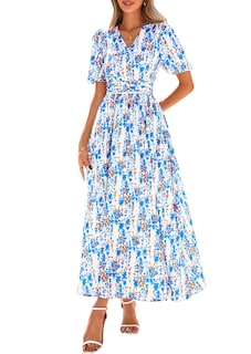 Foto 1 | Foto 1 | Vestido Largo Prettygarden Para Mujer Con Estampado Floral De Verano Y Cuello En V - Venta Internacional.