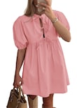 Vestido Prettygarden Para Mujer, Mini Pajarita De Verano En Forma De A, Rosa - Venta Internacional.