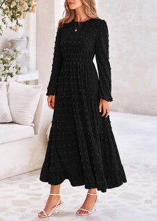 Foto 7 | Foto 7 | Vestido Largo Prettygarden Para Mujer, Elegante, Con Lunares Suizos, Negro - Venta Internacional.