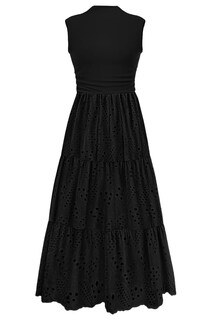 Foto 1 | Foto 1 | Vestido De Verano Prettygarden 2025, Camiseta Sin Mangas Con Ojales, Maxi Con Bolsillos - Venta Internacional.