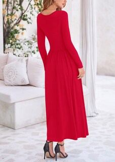 Foto 2 | Foto 2 | Vestido Largo Prettygarden Para Mujer, Primavera 2025, Rojo, Talla L - Venta Internacional.