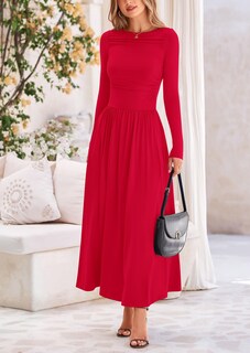 Foto 4 | Foto 4 | Vestido Largo Prettygarden Para Mujer, Primavera 2025, Rojo, Talla L - Venta Internacional.